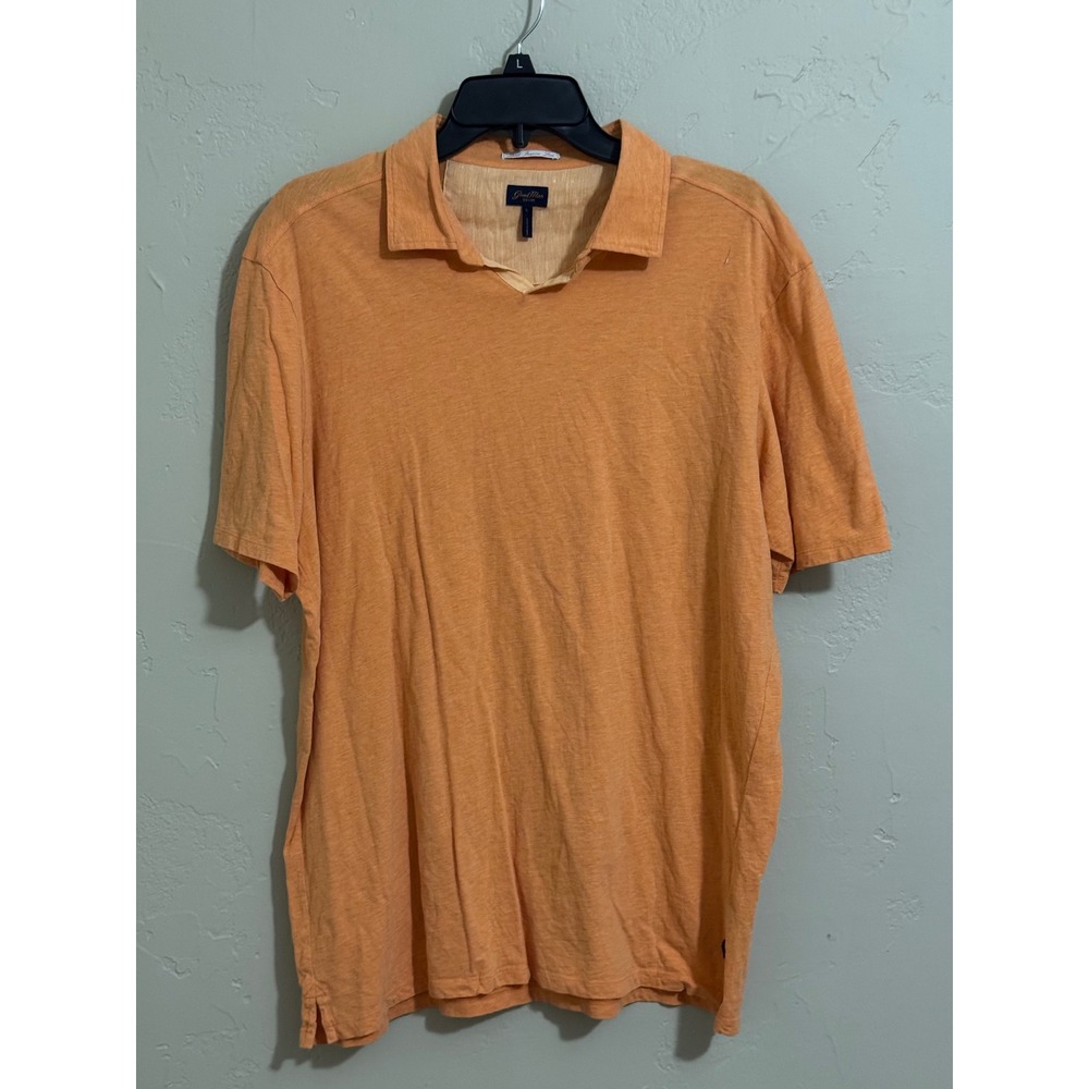 Good Man Brand Shirt L Orange Open Collar Slub Knit Johnny Lead Inspire Live
